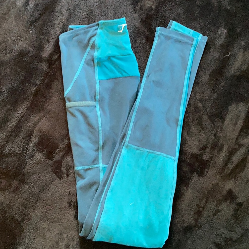 Blue color block gymshark leggings size small